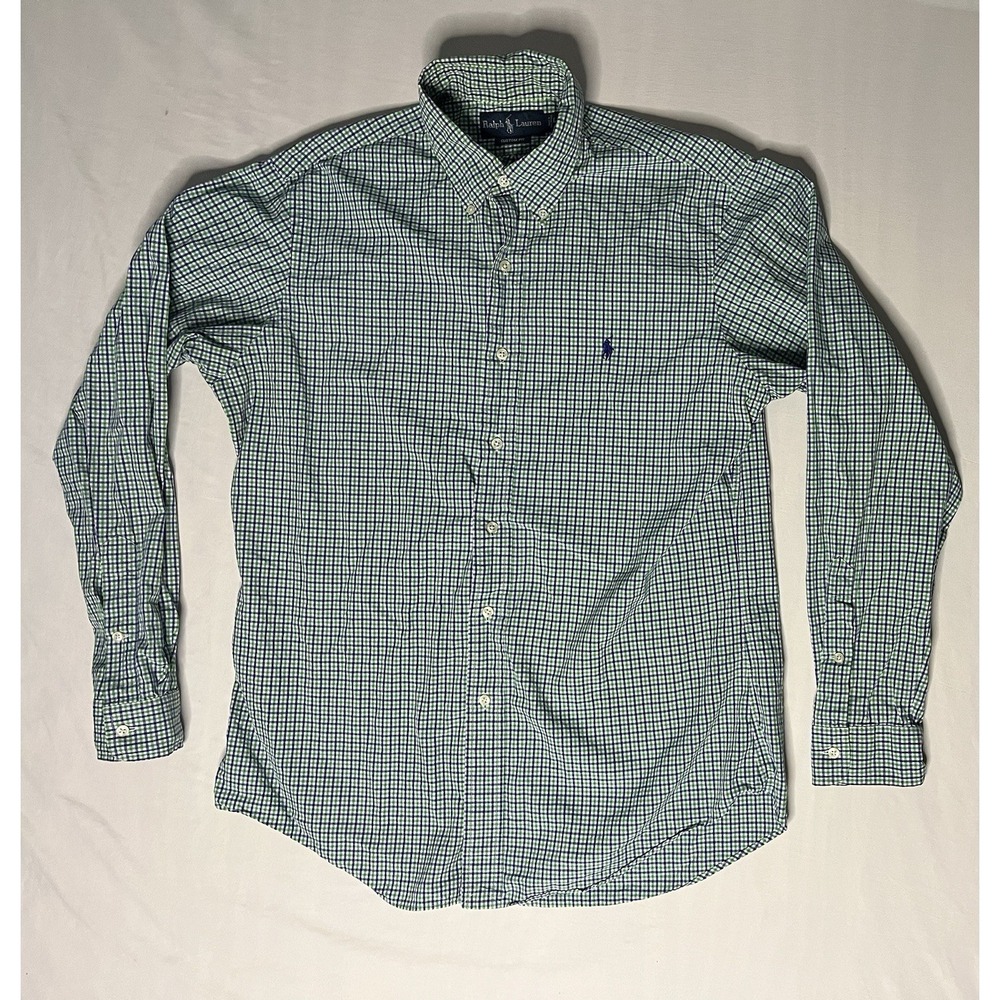 Polo Ralph Lauren Oxford Dress Shirt Men's SZ Large Checks Long Sleeve Button Up